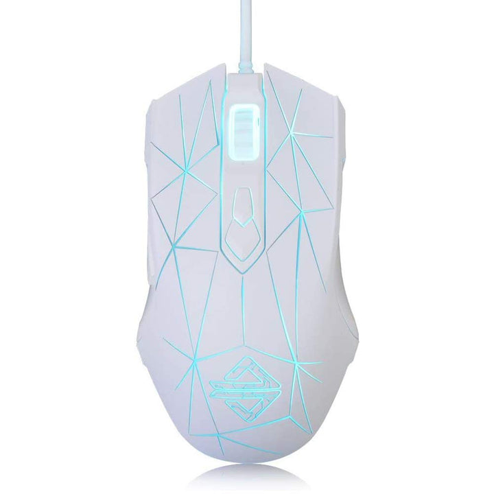 LexonElec Kabelgebundene RGB Gaming Maus, 7 Tasten mit 2500 DPI, ergonomische LED-beleuchtete USB-Ga