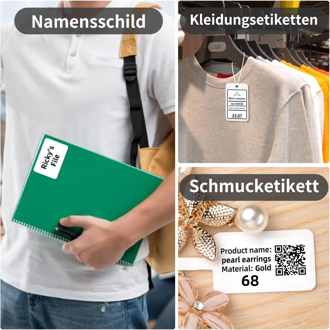 Phomemo M221 Etikettendrucker, 3 Zoll Bluetooth Beschriftungsgerät Selbstklebend Upgrade Label Print