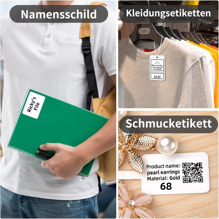 Phomemo M221 Etikettendrucker, 3 Zoll Bluetooth Beschriftungsgerät Selbstklebend Upgrade Label Print