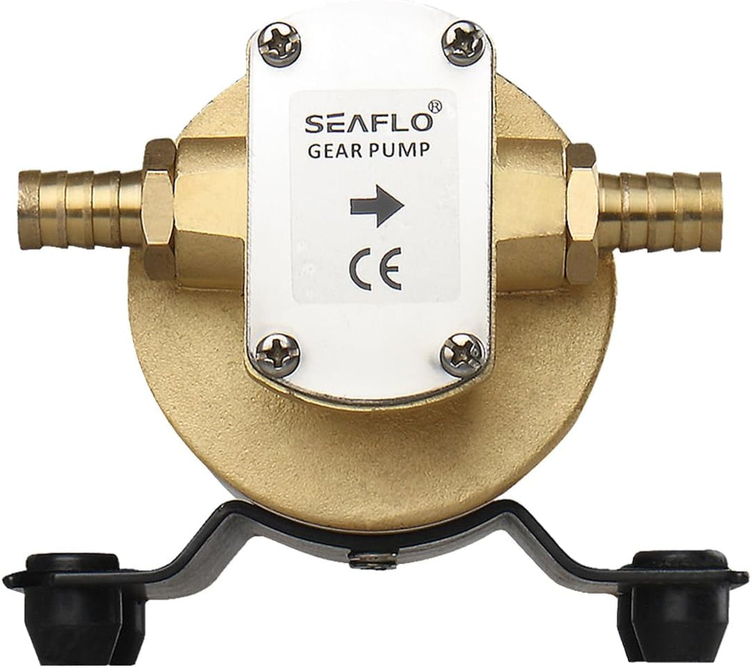 LIGHTEU®, SEAFLO 24V Zahnradpumpe für Öltransfer - 3,2 GPM, 12LPM, 3/8" FNPT Anschlüsse, Kupferrad,