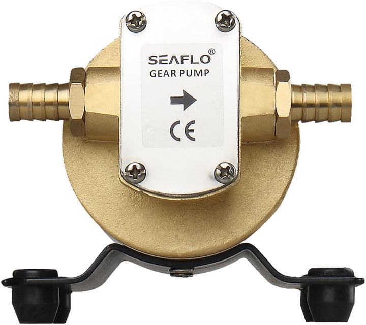LIGHTEU®, SEAFLO 24V Zahnradpumpe für Öltransfer - 3,2 GPM, 12LPM, 3/8" FNPT Anschlüsse, Kupferrad,