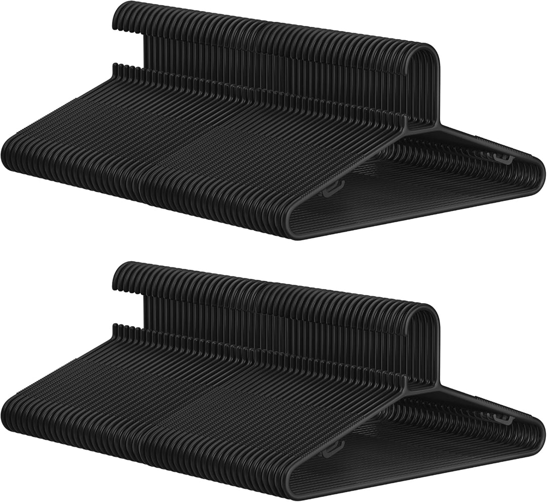 SONGMICS Kleiderbügel Kunststoff, 100er Set, Bügel platzsparend, leichtgewichtig, für Hosen, Jacken,