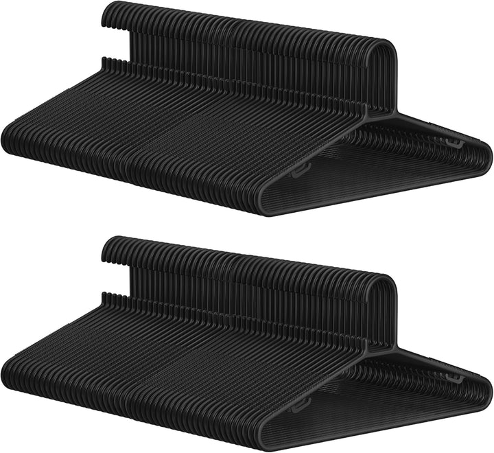 SONGMICS Kleiderbügel Kunststoff, 100er Set, Bügel platzsparend, leichtgewichtig, für Hosen, Jacken,