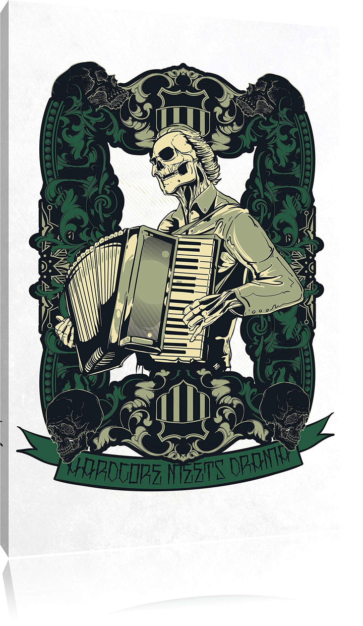 Hardcore meets Drama white Bild auf Leinwand, XXL riesige Bilder fertig gerahmt mit Keilrahmen, Kuns