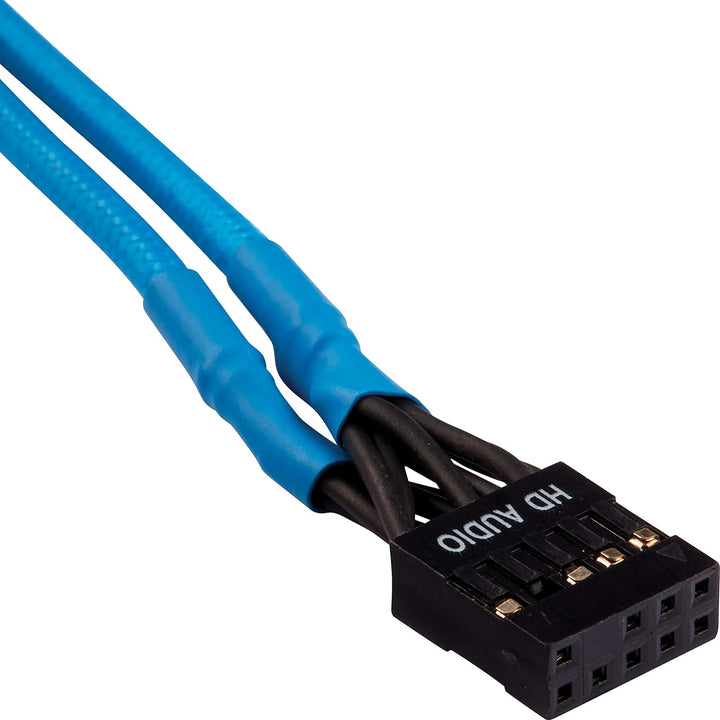 Corsair Premium Sleeved Front Panel Extension Kabel Verlängerungskit, Blau Front Panel Extension Bla
