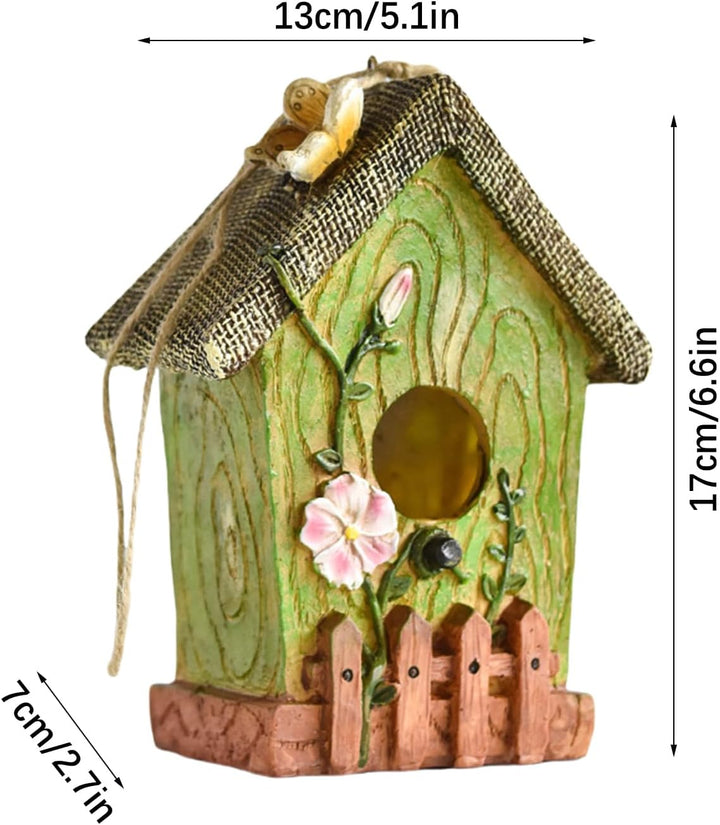 Vogelhaus für Baum, Outdoor Vogelhäuser - Harz handgeschnitztes Vogelhaus - Bunte Nistkiste, Gartend