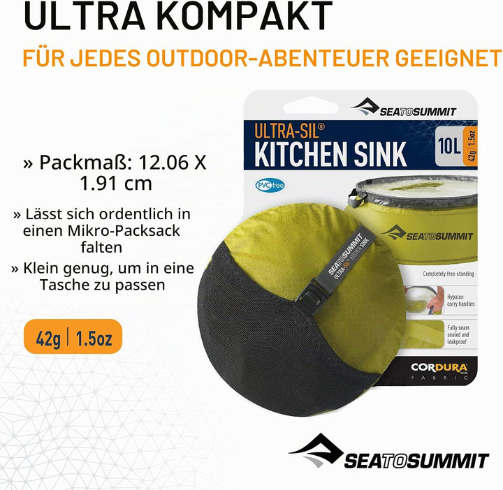 Sea to Summit Ultra SIL Kitchen Sink 10L - Wassersack lime green, lime green