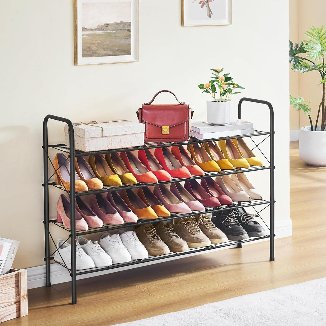Hoctieon Schuhregal im Netz-Stil mit 4 Ebenen, Schuhregal für den Eingangsbereich, Schuhaufbewahrung