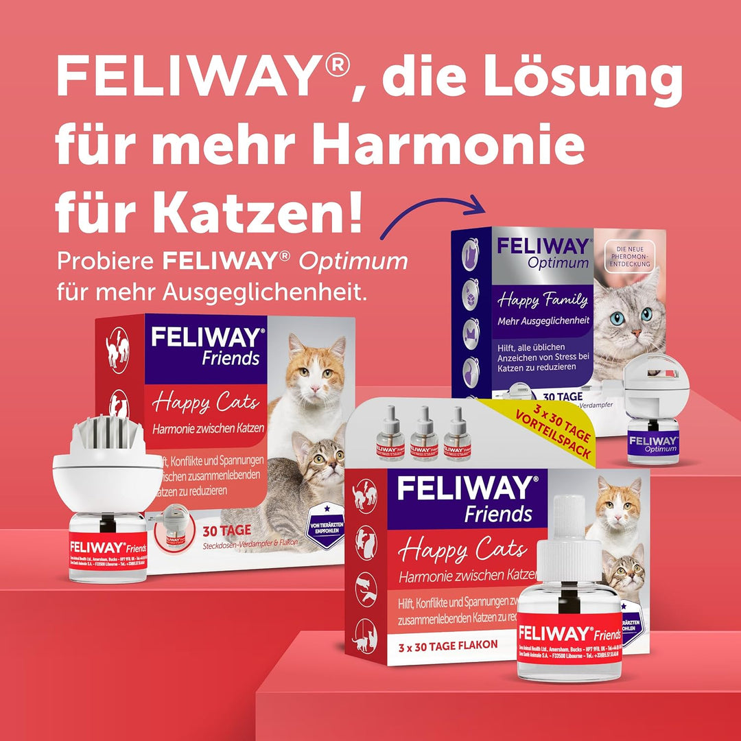 FELIWAY Friends Vorteilspack für Katzen | 3x Nachfüllflakon | reduziert Konflikte &amp; Spannungen zwisc