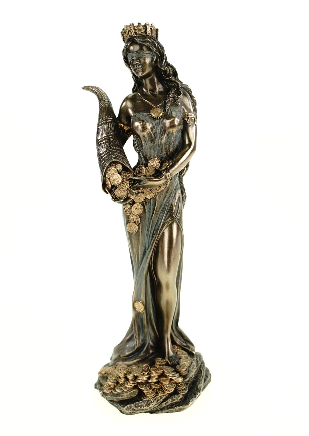 Römische Göttin Fortuna 19 cm bronziert Figur Glück Glückspiel Veronese