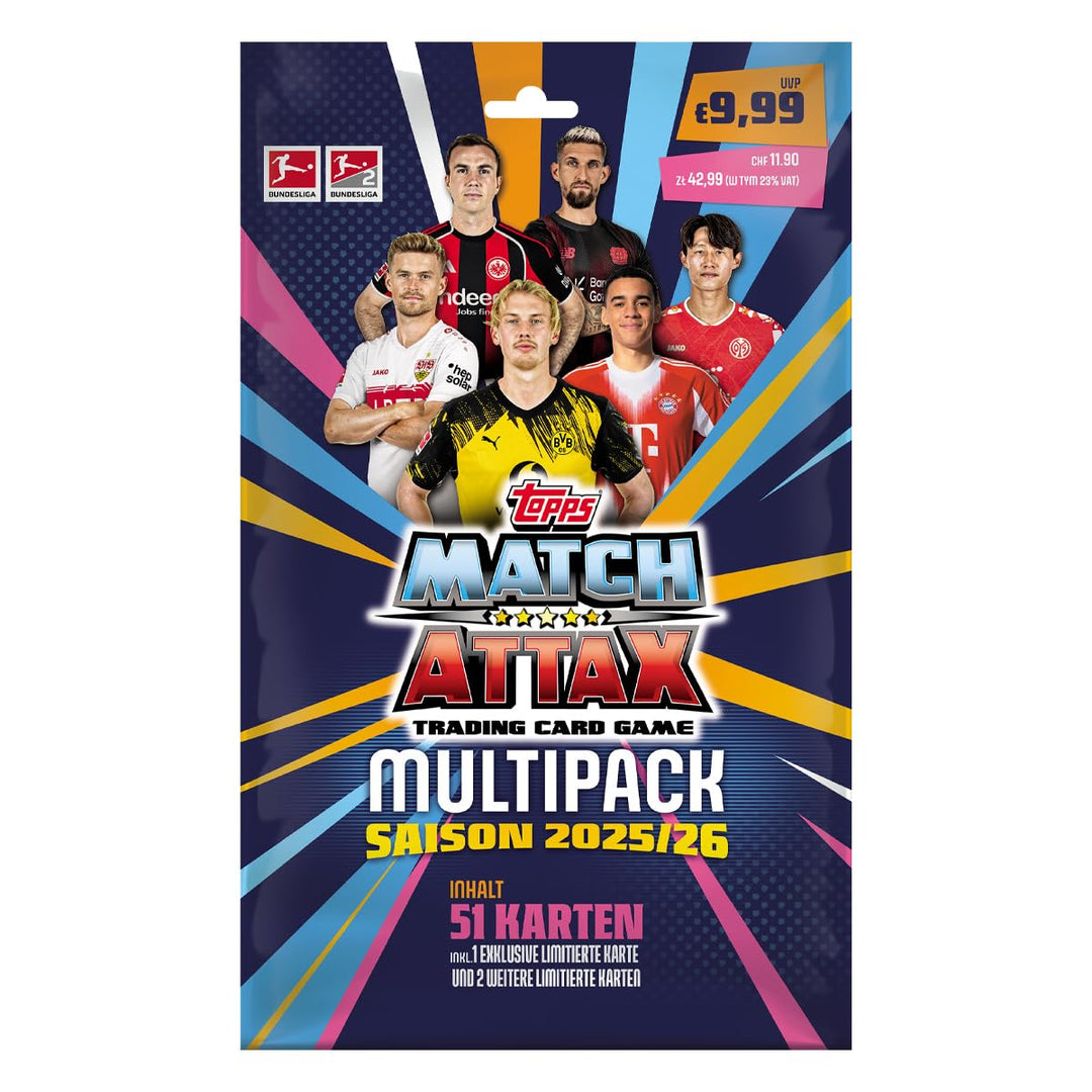 Match Attax Bundesliga Sammelkarten 2025/26 | 1x Multipack | Sammelset mit 51 Karten inkl. 1 exklusi