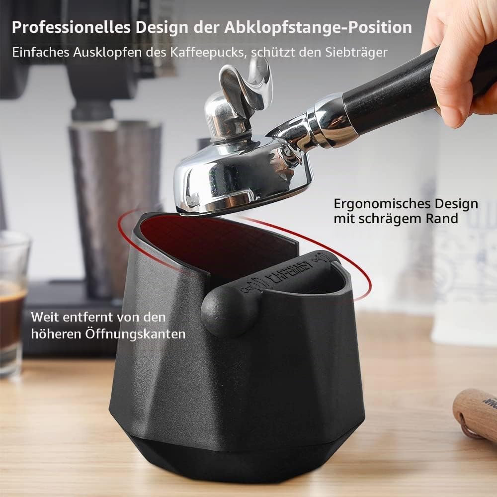 CAFEMASY Abklopfbehälter für Siebträgermaschine Barista Kaffee Zubehör Einzigartiges Design Rautenfö