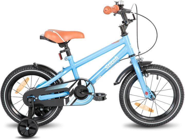 STITCH Kinderfahrrad für 3-9 Jahre Mädchen & Jungen, 14/16/18 Zoll Kinderfahrrad mit Stabilisatoren