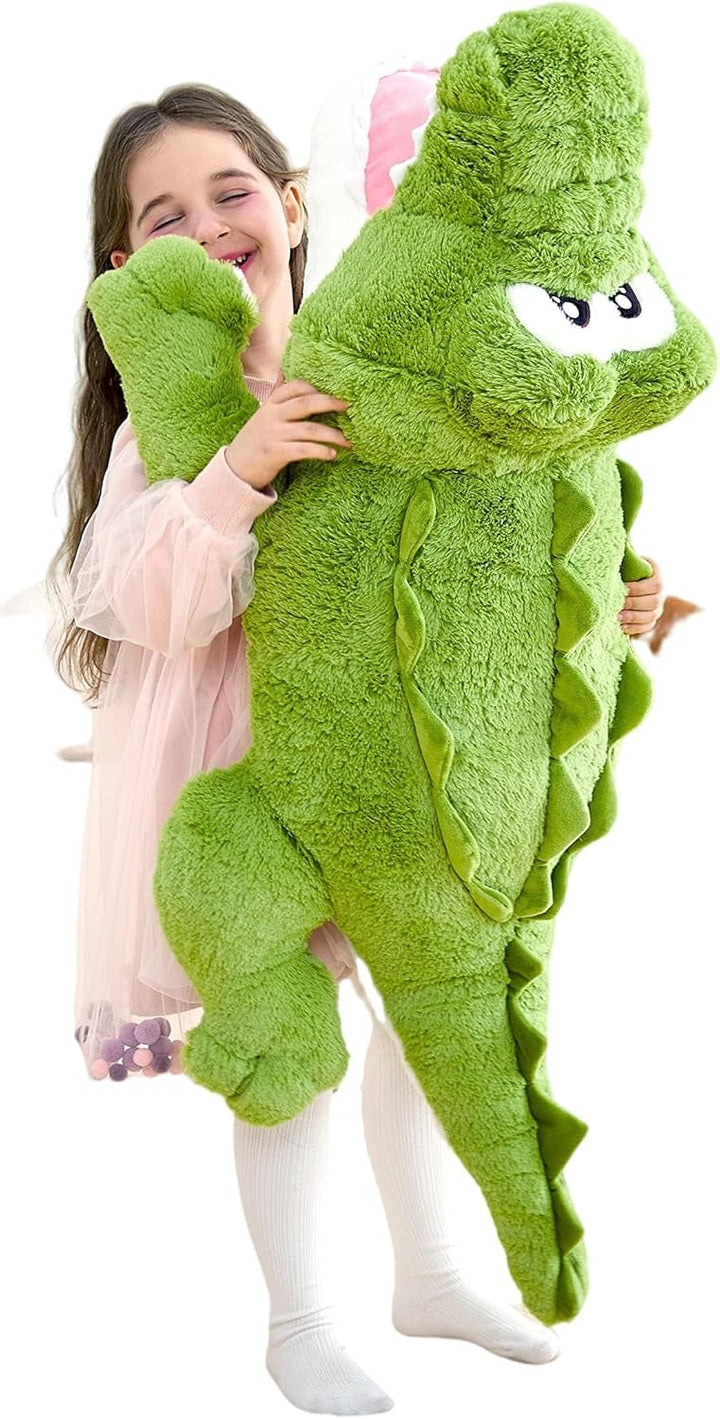 IKASA Gross Krokodil Stofftier Riesen Kuscheltier,78cm Gross Plüschtier Süsses Riesiges Flauschiges