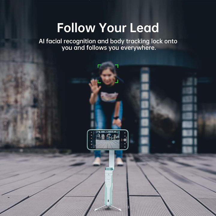 PowerVision S1, Gimbal Smartphone,3-Achsen-Telefonstabilisator mit eingebautes Stativ, kabelloser Po