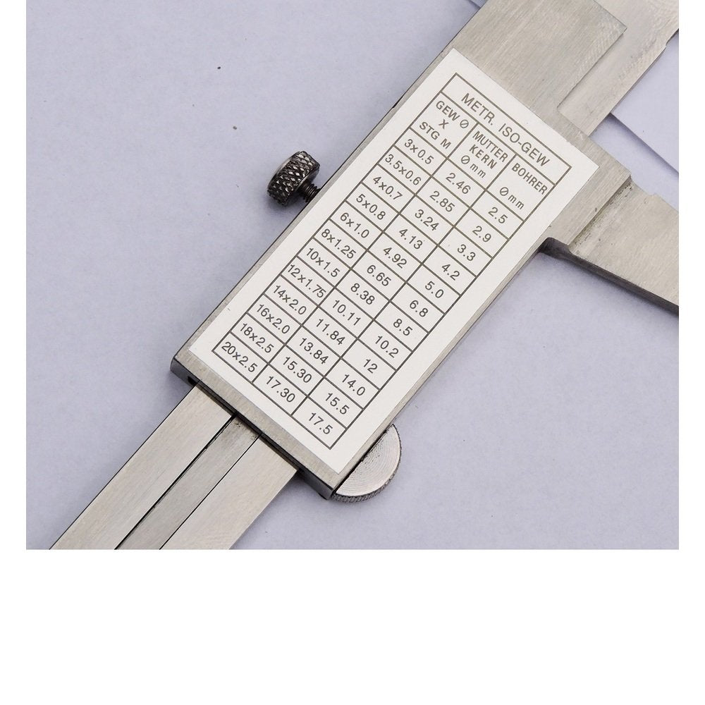 STEINLE 1102 Taschen Messschieber 150 mm mit Feststellschraube, Ablesung: 0,05 mm DIN862 - inkl. Gew