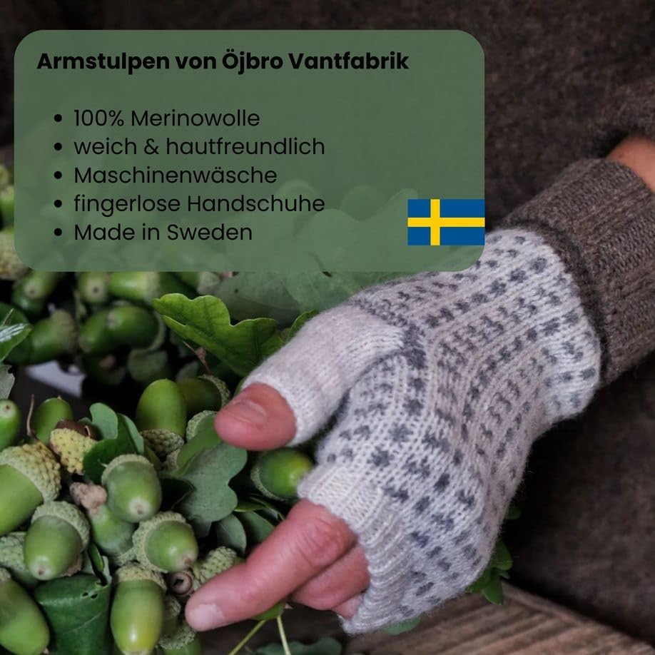 ÖJBRO VANTFABRIK Armstulpen Pulswärmer Einheitsgrösse 100% Merinowolle versch. Modelle Handschuhe St