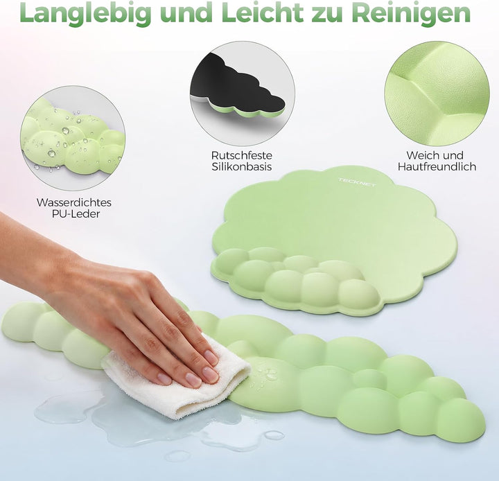 TECKNET Wolke Handballenauflage Tastatur, Mauspad mit Handauflage, Ergonomische Handauflage Tastatur