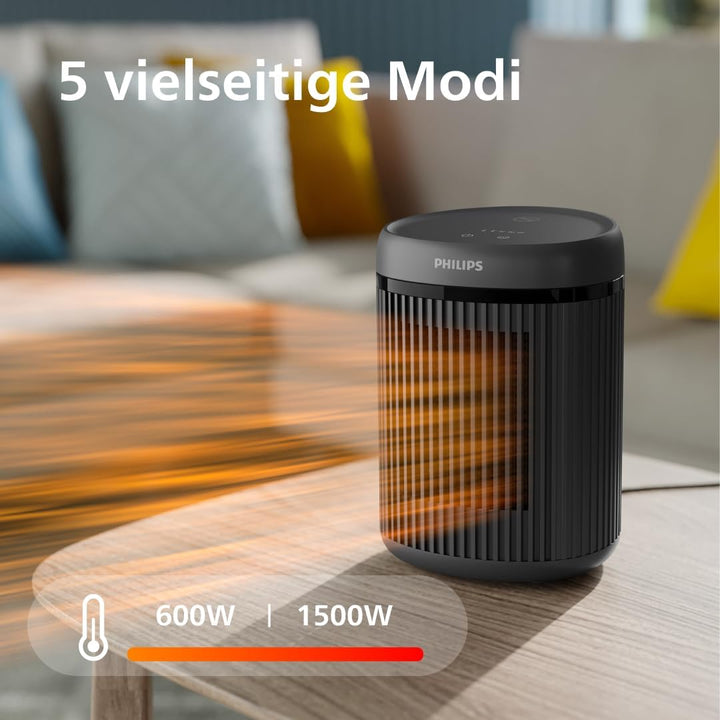 Philips 2000 Serie Energieeffizienter Heizlüfter 1500 W, bis zu 25% Energieeinsparung, leise 24 db(A