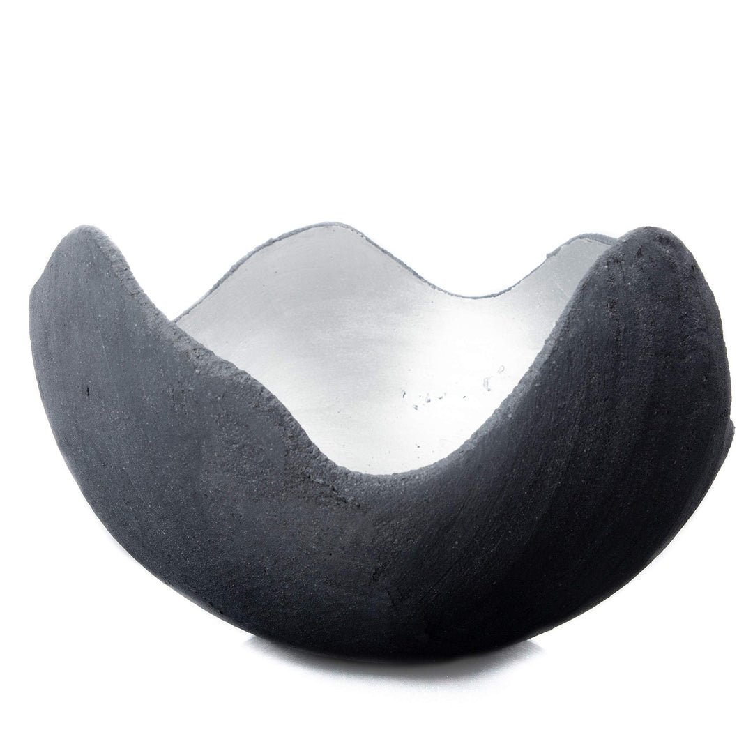 Lichtschale silber - M (20cm) - Beton schwarz-grau - Unikat handmade