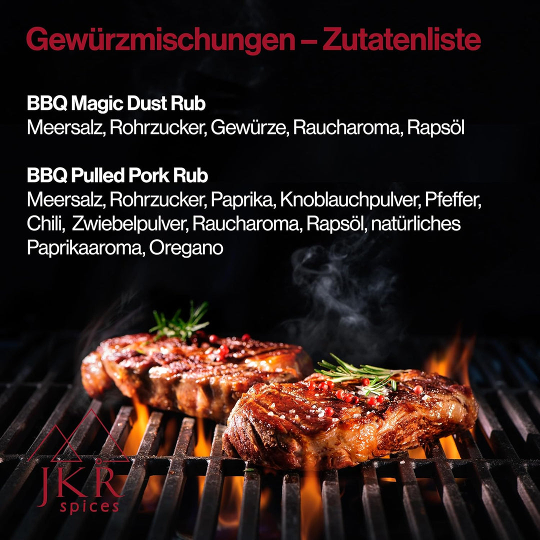 JKR Spices Magic Dust Rub 900g und Pulled Pork Rub 900g Kombi Paket | BBQ Rub | BBQ Grill Fleisch Ma