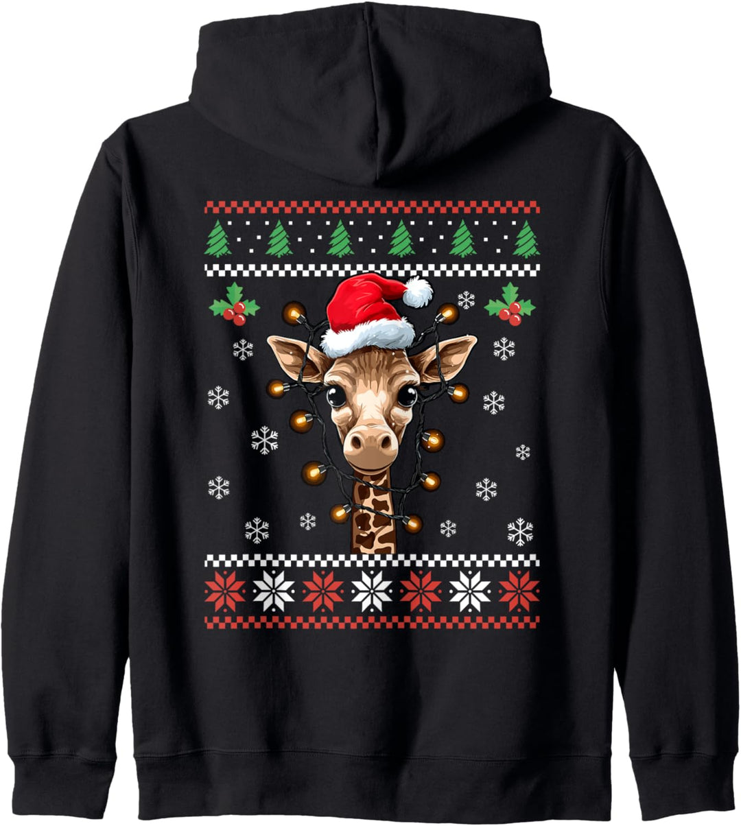 Weihnachtspullover mit Giraffen-Motiv, für Erwachsene und Kinder Kapuzenjacke
