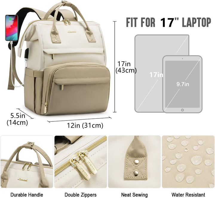 LOVEVOOK Laptop Rucksack Damen 17 Zoll, Gross Schulrucksack Teenager Arbeitsrucksack Business Rucksa