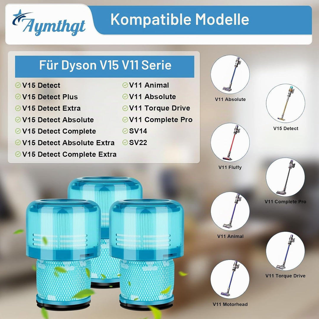 Filter für For Dyson V15 V11, 3 Stück V15 Detect Filter Für Dyson V15 V11 SV14 SV17 SV22 Detect Anim