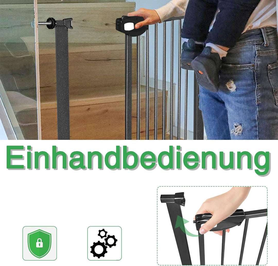 FIVMEN Treppenschutzgitter 100cm Türschutzgitter ohne Bohren N Stop Safety Tür- & Treppengitter mit