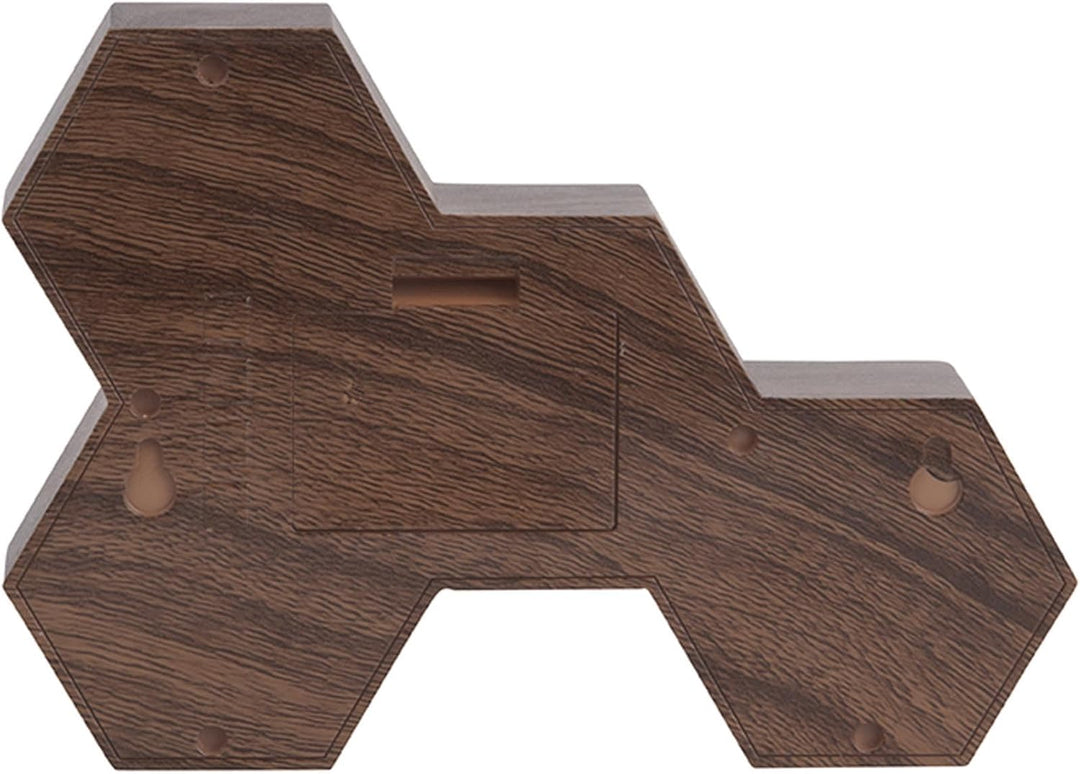 Karlsson Wecker Six in The Mix - Schwarzes Holz - 17,5x12x4,5cm - Sechseck - Kunststoff - Wecker für