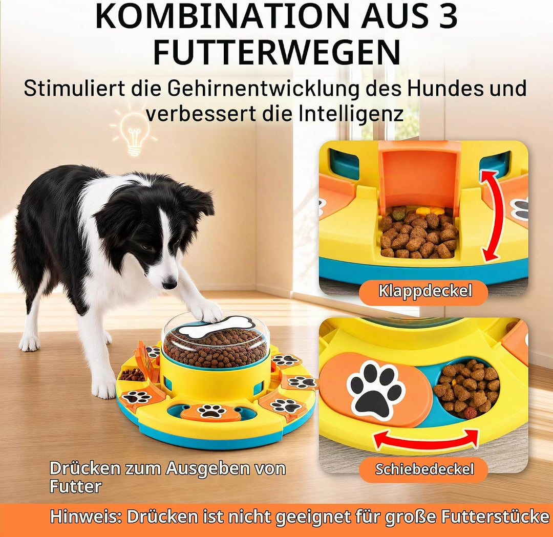 Hundepuzzle-Spielzeug, 2 Ebenen, Slow Feeder, Futterspender für Leckerlis, IQ-Training und Unterhalt