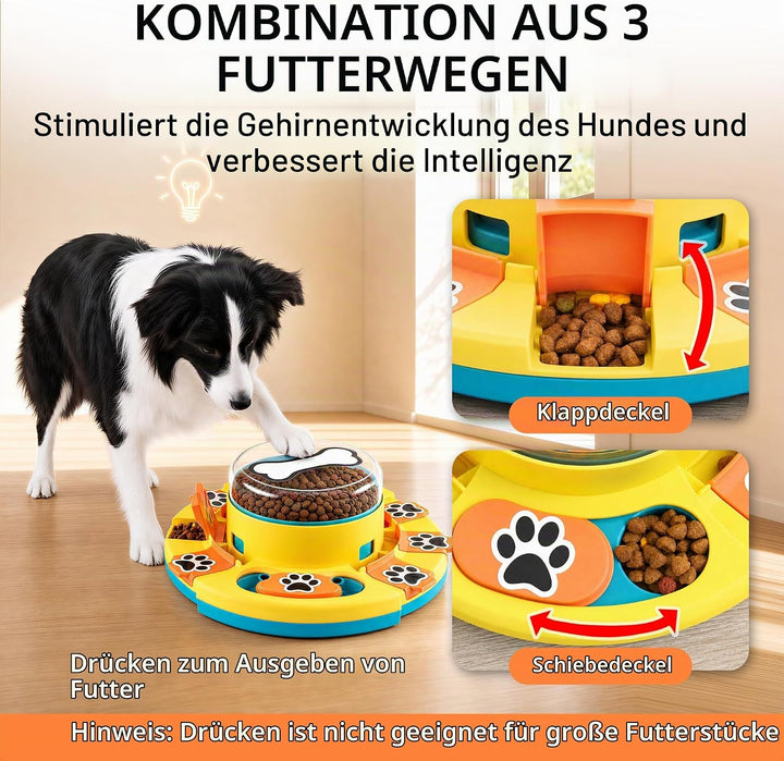 Hundepuzzle-Spielzeug, 2 Ebenen, Slow Feeder, Futterspender für Leckerlis, IQ-Training und Unterhalt
