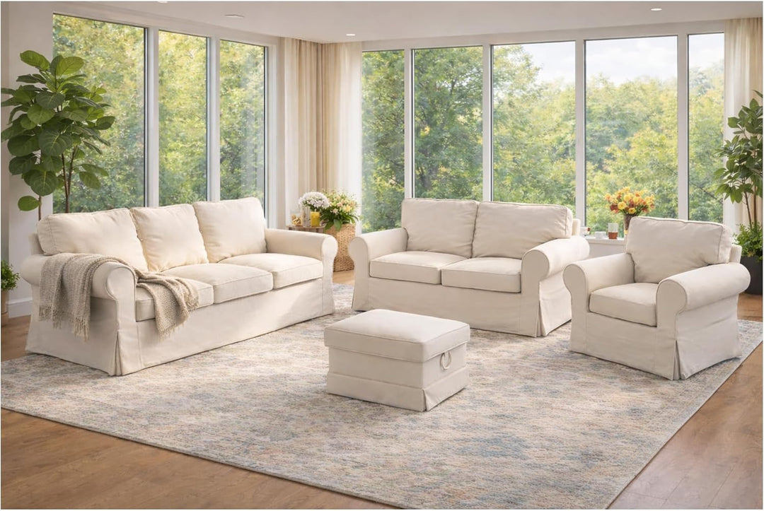 HomeTown Market Strapazierfähiger Sofabezug Ersatz kompatibel für IKEA Ektorp Sofa Cover. Slipcover