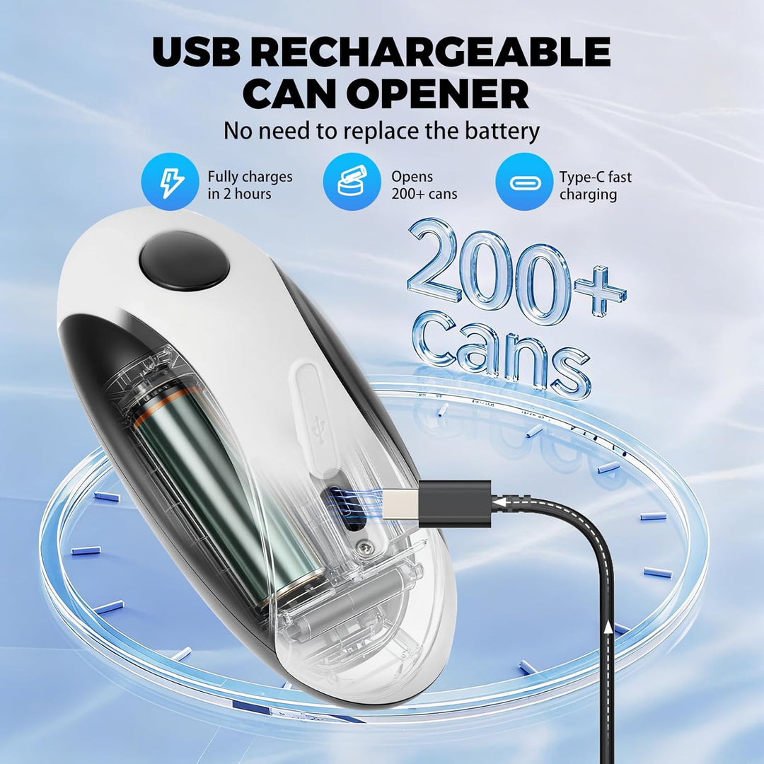 Elektrischer Dosenöffner USB-wiederaufladbarer Dosenöffner - Batteriebetrieben, Automatischer Ein-Ta