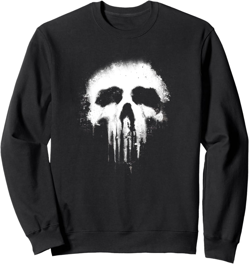 Marvel The Punisher Scary Grungy Skull Logo Sweatshirt