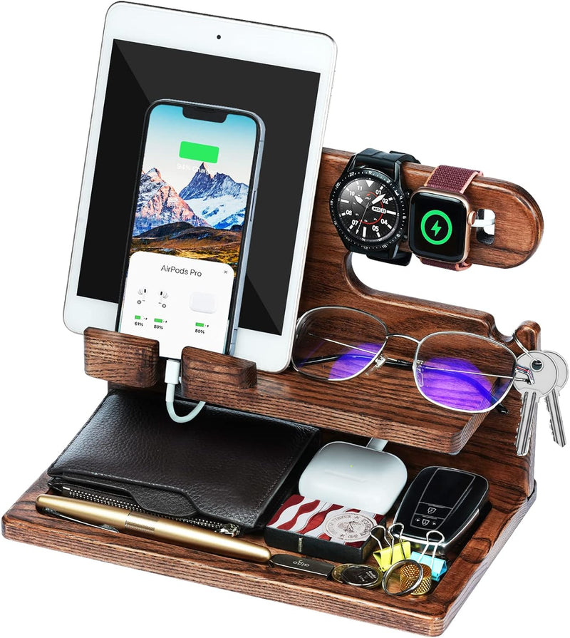 Weihnachtsgeschenke für Männer Schreibtisch Organizer Holz, Geschenke für Ihn Papa Bruder Weihnachte