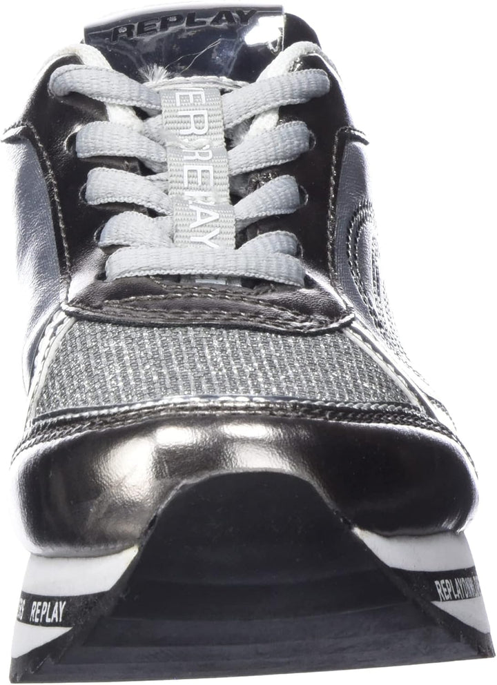 Replay Mädchen Penny Jr Sneaker 32 EU 051silver Black, 32 EU 051silver Black