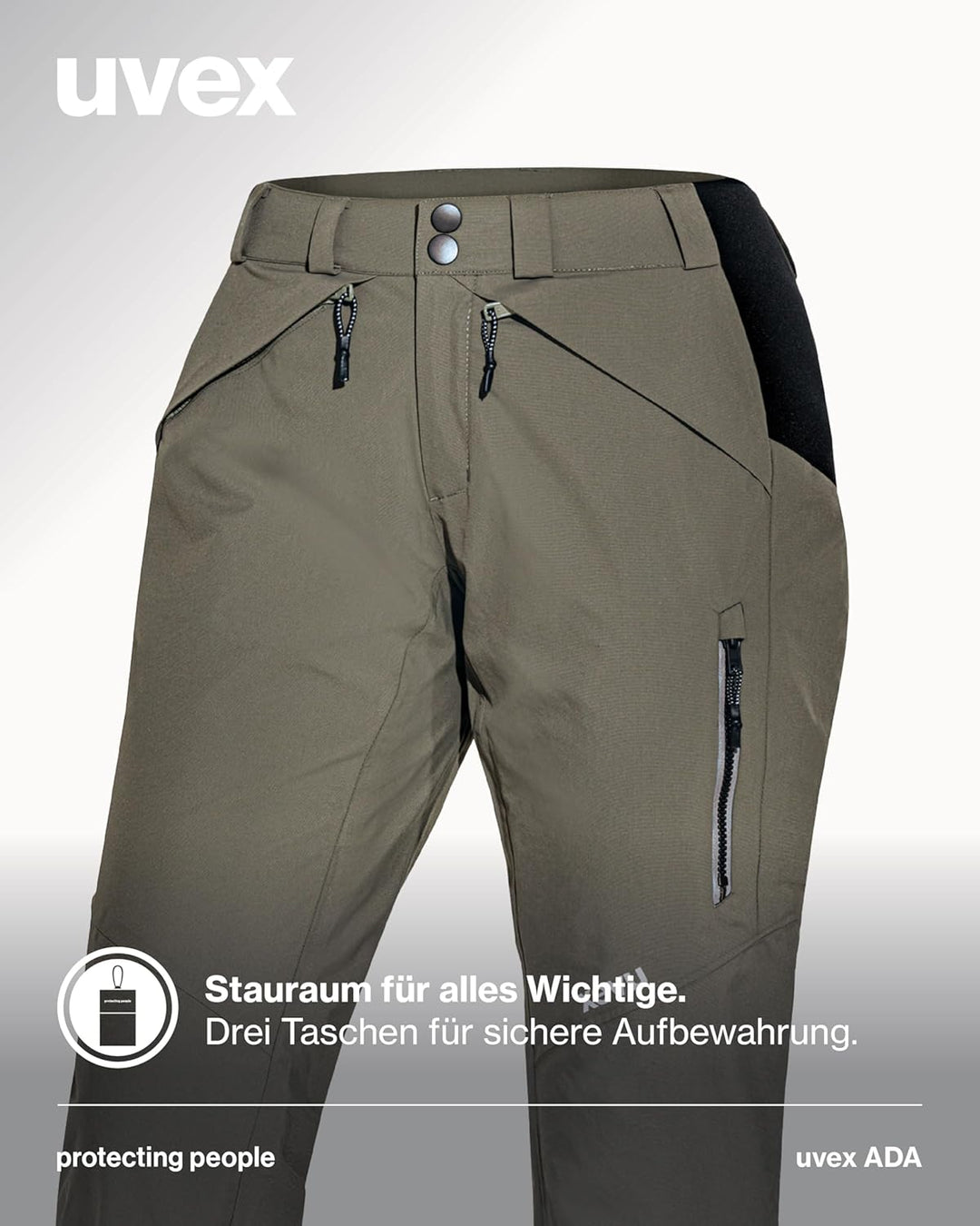 Uvex ADA 7634 Damen-Wetterhose - bei Wind & Regen - Atmungsaktiv & Wasserfest, Oliv