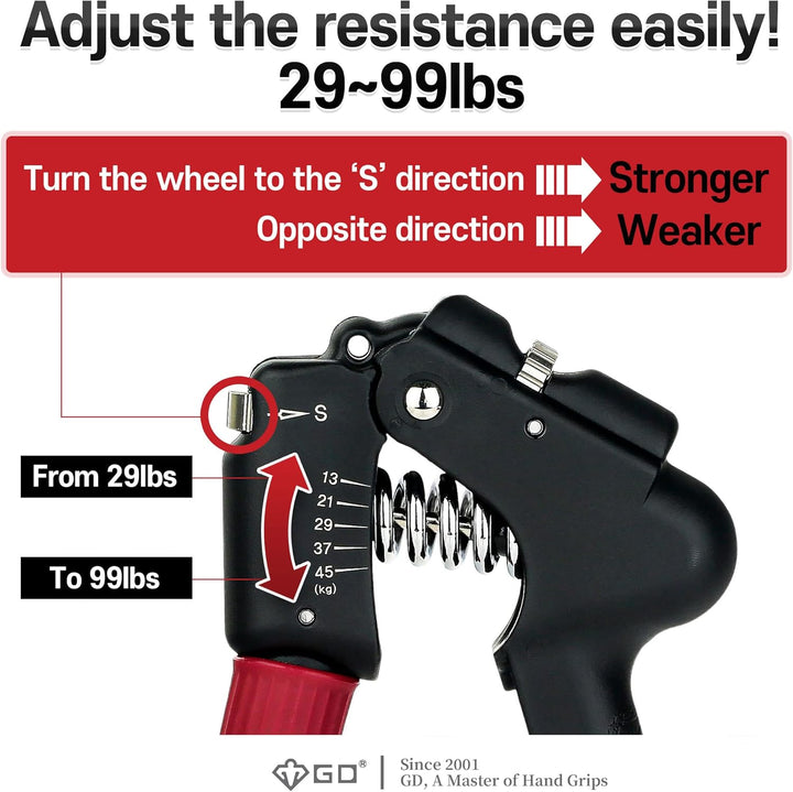 GD Hand Grip Strengthener (Premium Adjustable Hand Grips for Strength Training) Wrist and Forearm Tr