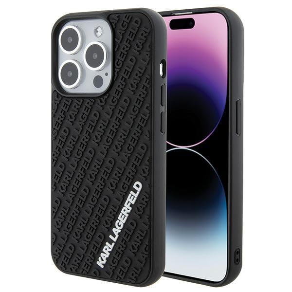 Karl Lagerfeld KLHCP15L3DMKRLK Hülle für iPhone 15 Pro 6.1" Schwarz hardcase 3D Rubber Multi Logo