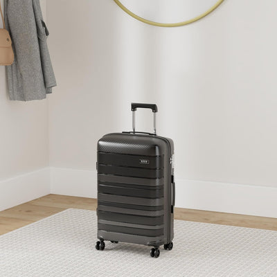 KONO Zwillingsrollen Reisekoffer TSA-Schloss 65cm Trolley Koffer Polypropylen Hartschale Rollkoffer 