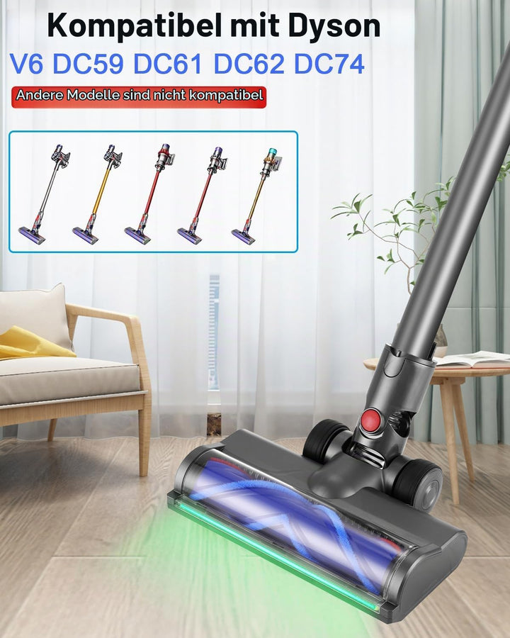 Elektrische Bürste kompatibel für Dyson V6 DC59 DC61 DC62 DC74, Mit LED-Beleuchtung Und Turbobürsten
