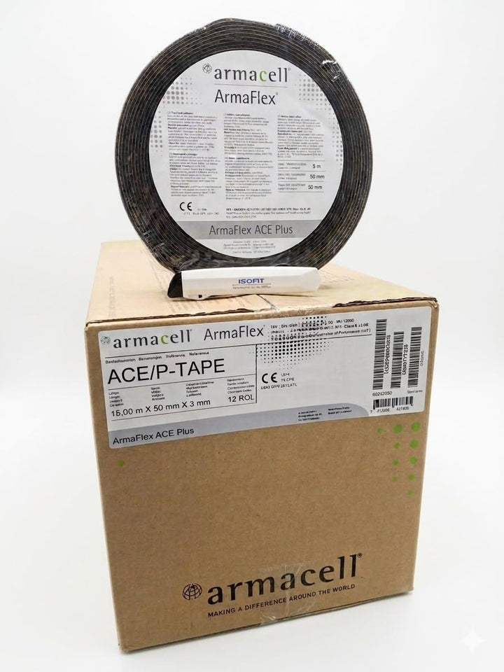 12 Rollen (1 Karton) Armaflex ACE Plus Klebeband / Tape + Original ISOFIT Cuttermesser