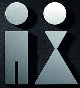 PHOS Design, P0101, WC-Symbole mit Design-Award, 11 cm Höhe, Damen Herren Toiletten Türschild, Edels