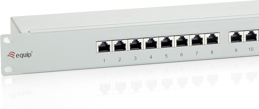 Equip Patchpanel 24x RJ45 Cat6 19" 1HE grau 24 Ports Grau, 24 Ports Grau