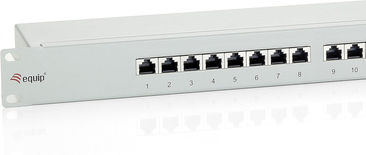 Equip Patchpanel 24x RJ45 Cat6 19" 1HE grau 24 Ports Grau, 24 Ports Grau