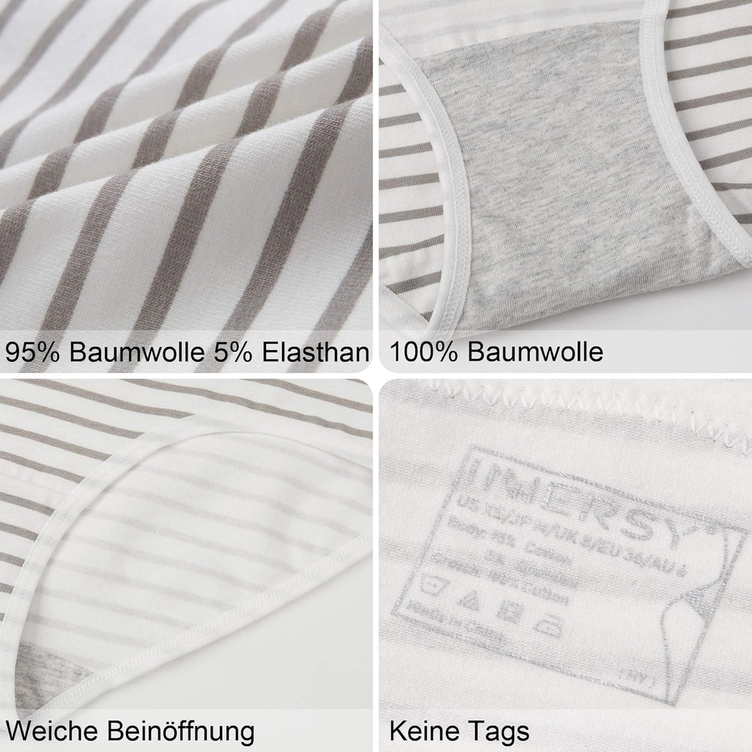 INNERSY Unterhosen Damen Baumwolle Slips mit Spitze Bequeme Hipster Unterwäsche Mehrpack 6 36 Schwar