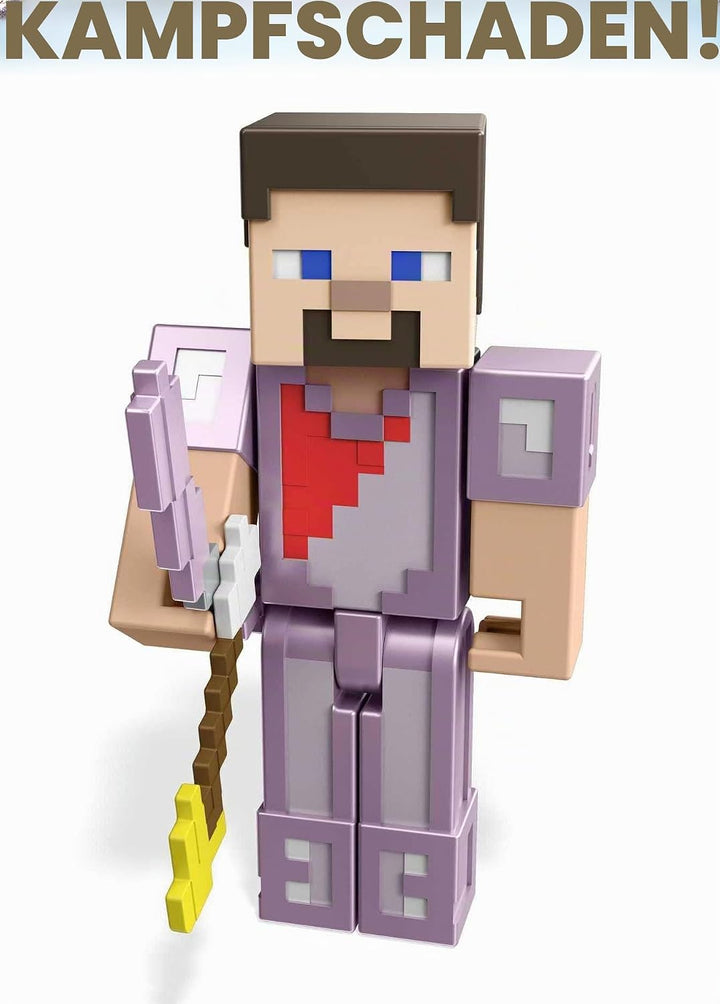 Minecraft GYR76 - Enderdrache, 50 cm gross, und Steve-Figur mit Farbwechseleffekt, Spielzeug ab 6 Ja