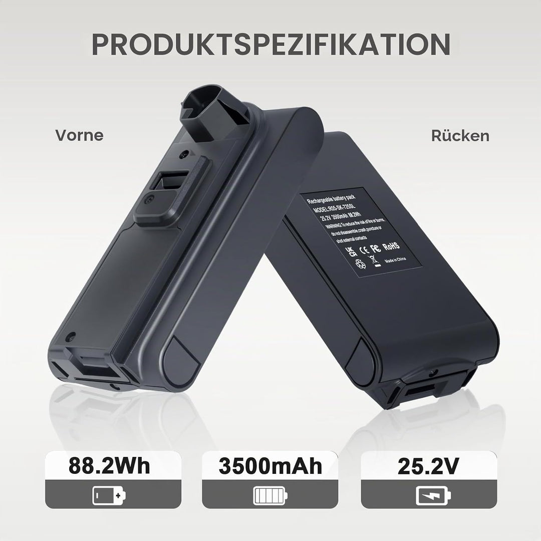 3,5 Ah 25,2 V Ersatz für Shark XBATR725SLEU Akku, Kompatibel mit IZ400UK IZ400UKT IZ400UKTSB IZ420UK