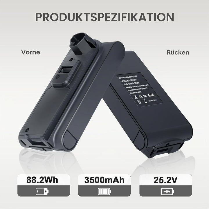 3,5 Ah 25,2 V Ersatz für Shark XBATR725SLEU Akku, Kompatibel mit IZ400UK IZ400UKT IZ400UKTSB IZ420UK
